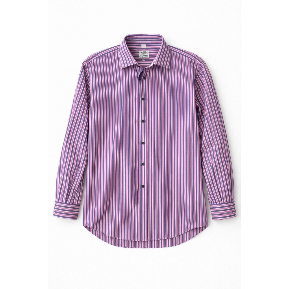 Barbour + Norton & Sons Mens L Striped Button Down Shirt Pink Blue Cotton